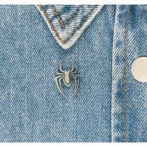 ⭐Gothic Spider Brooch Stainless Steel Badge Pins Silver Color Metal Small Size⭐